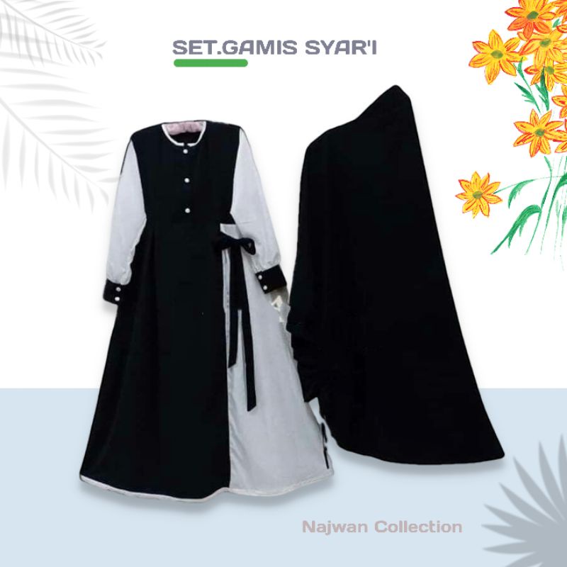 SET GAMIS SYAR'I DEWASA HIJAB AULYA FREE CADAR
