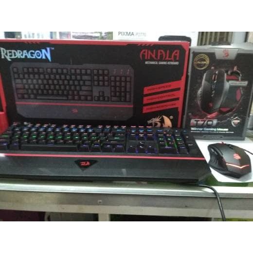Keyboard Mechanical dan Mouse Macro Anala & Bloody T70