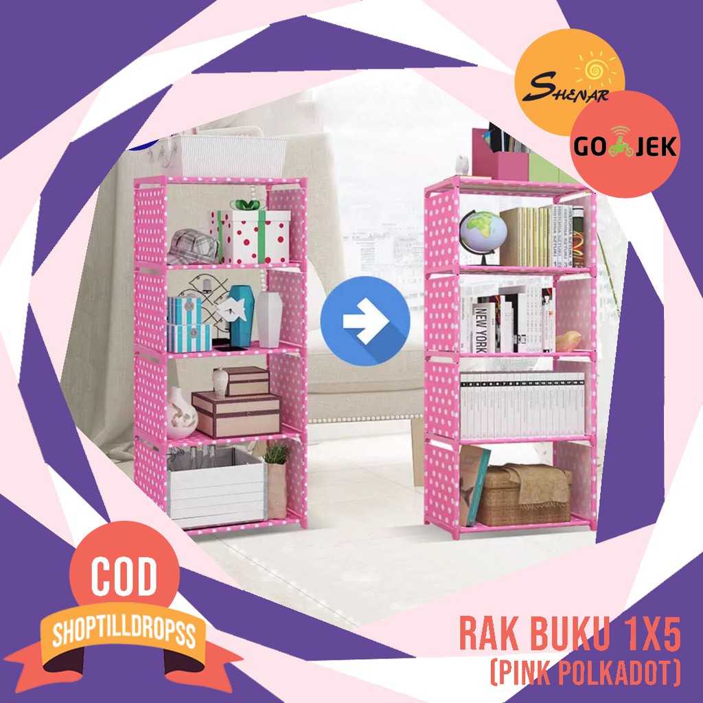 RAK SERBAGUNA / RAK BUKU / LEMARI TAS ( RAK BUKU 1X5