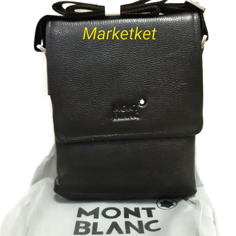 Paling Murah Tas Selempang Kulit Asli Pria Laki Cowok Cowo Montblanc Mont Blanc Impor Import