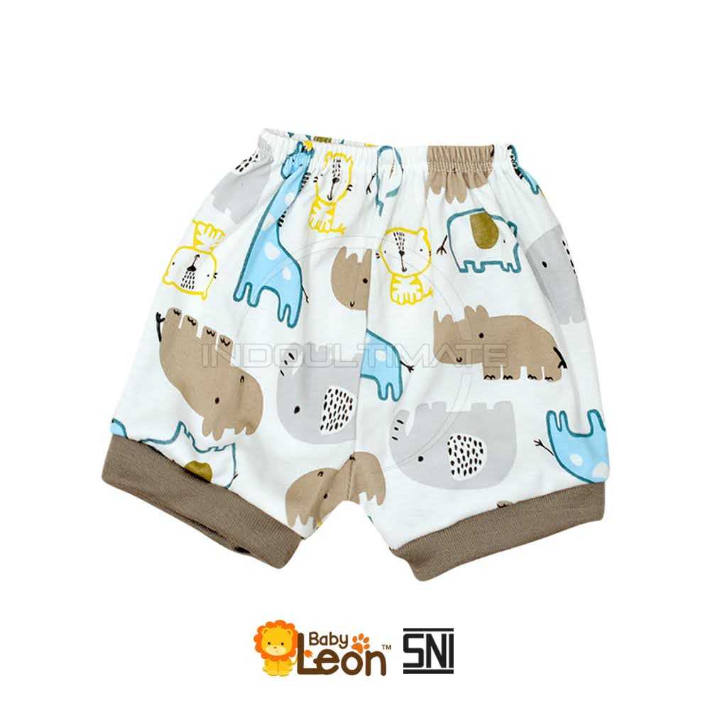 Perlengkapan Bayi BABY LEON Baru Lahir Newborn ZOO SERIES Jumper Jumsuit Jumpsuit Bayi Pakaian Bayi Celana Bayi Kaos Bayi Setelan Baju Bayi Topi Bayi Sarung Tangan Bayi Sarung Kaki Bayi-Celana Pendek Brown