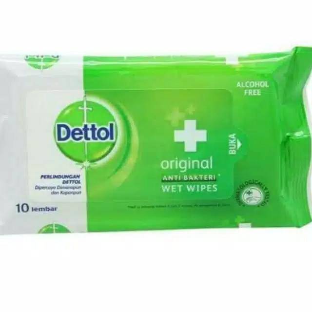 TISU TISSUE DETTOL TISSUE BASAH WET WIPES DETTOL ISI 10 LEMBAR