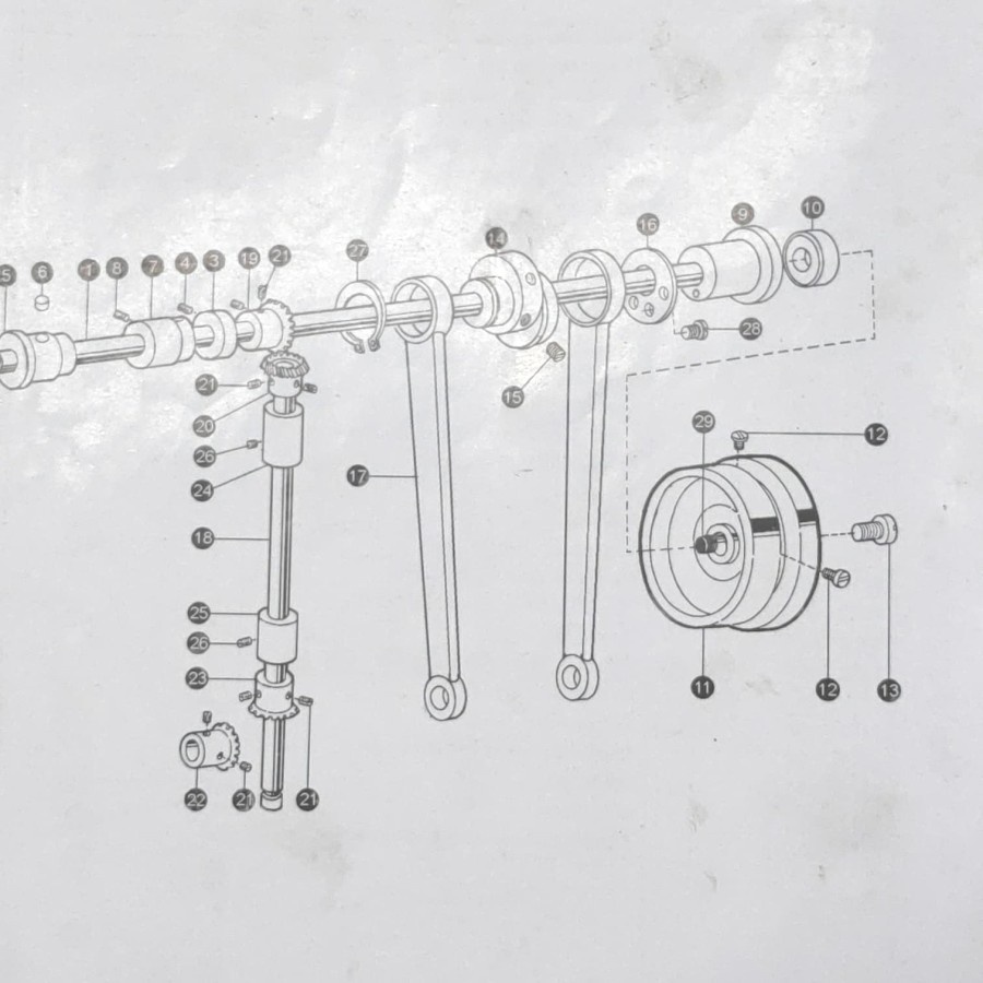 22T3-008 Baut As Poly / Poli Mesin Jahit Typical