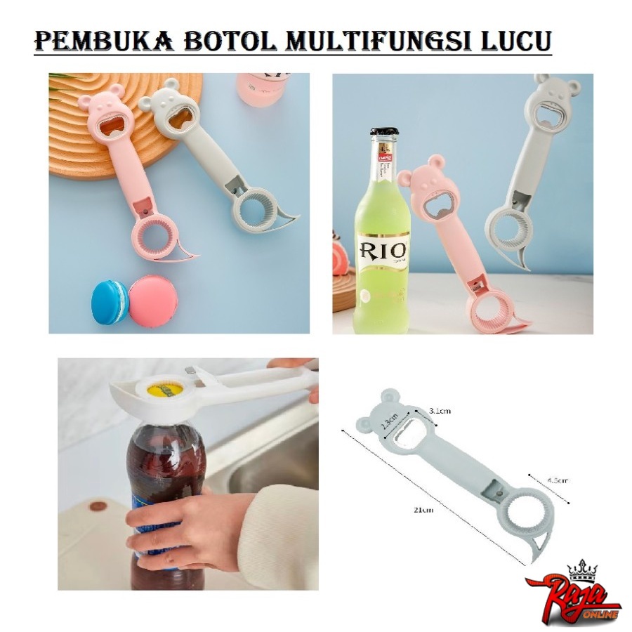 OB3 - Pembuka Tutup Botol 4 in 1 Lucu Bottle Opener