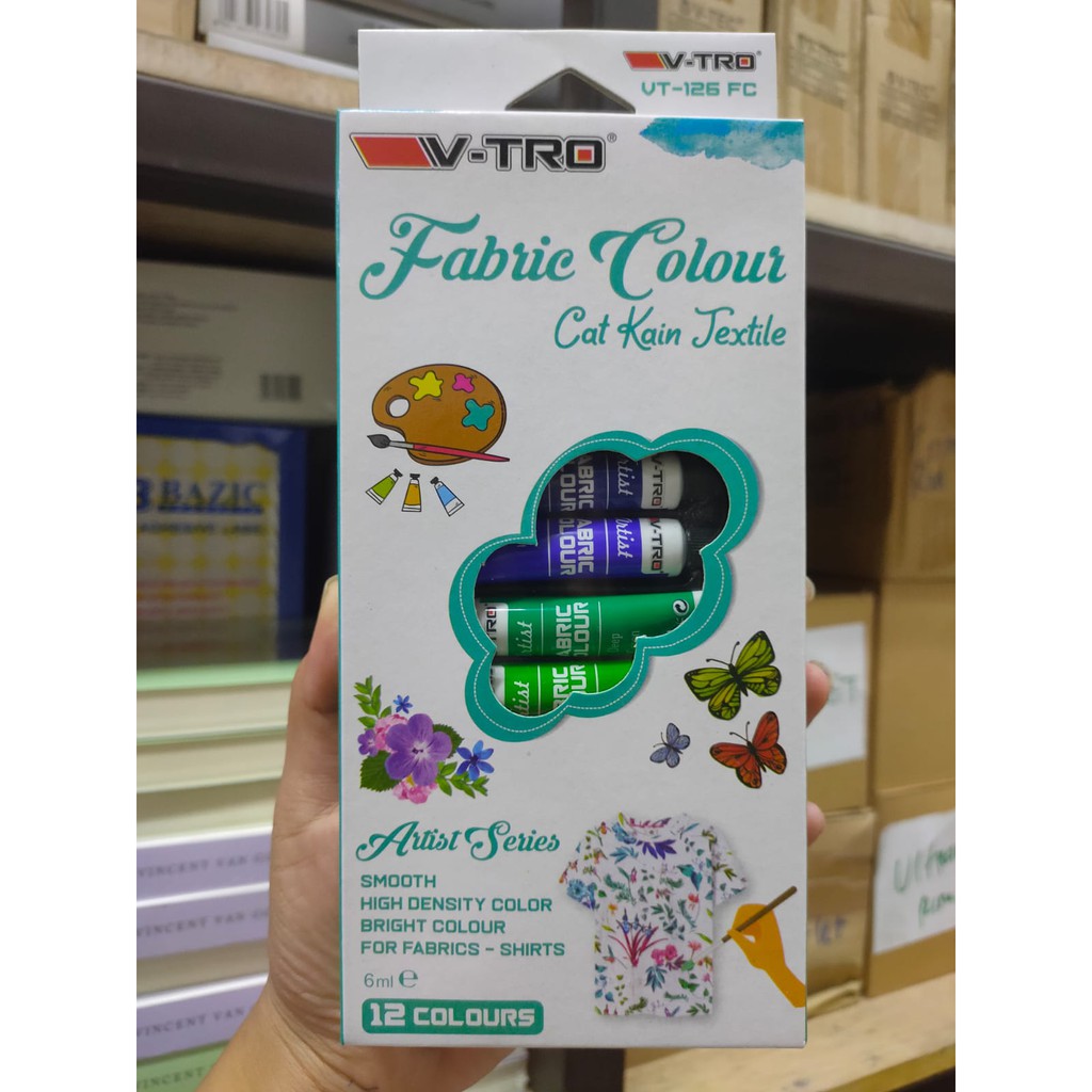 

cat fabric set 12 warna 6 ml vtro
