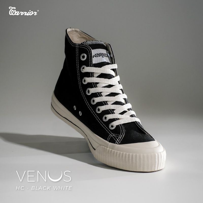 Warrior Venus high black white - sepatu warior original