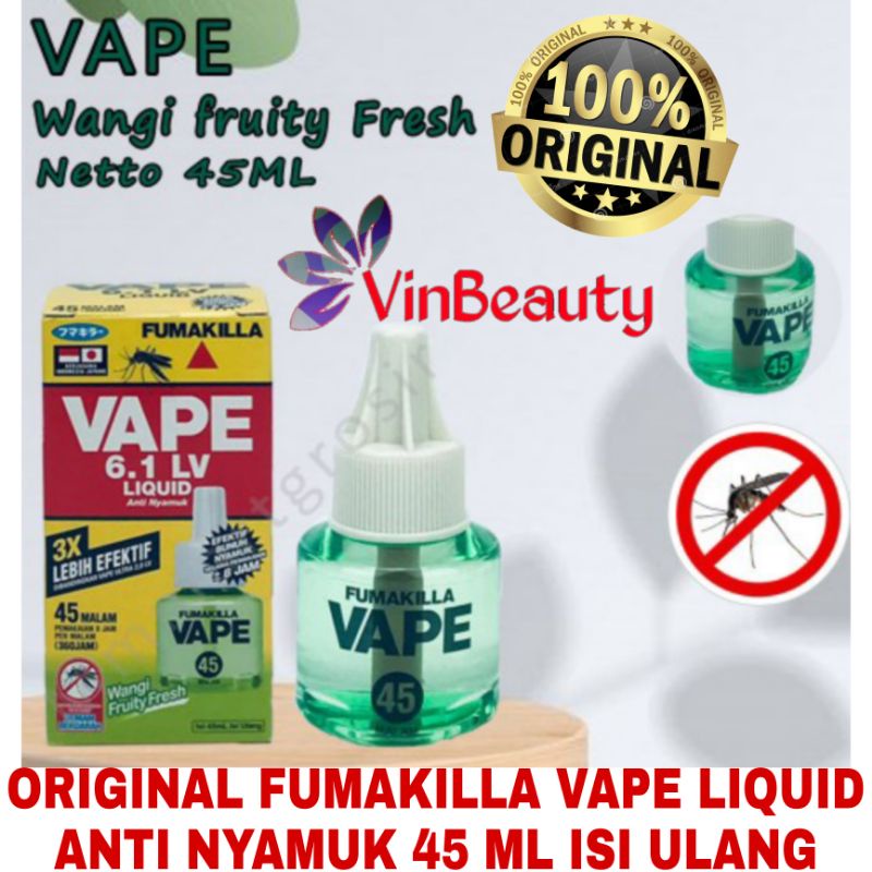 FUMAKILLA LIQUID ANTI NYAMUK 45 ML FRESH FRUITY / OBAT ANTI NYAMUK REFILL 45 HARI