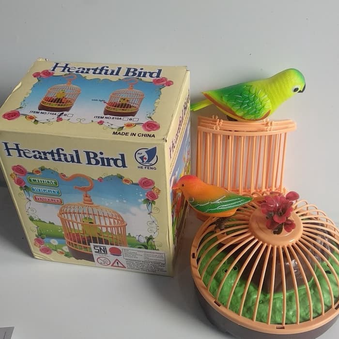 mainan sangkar burung/burung bisa bunyi