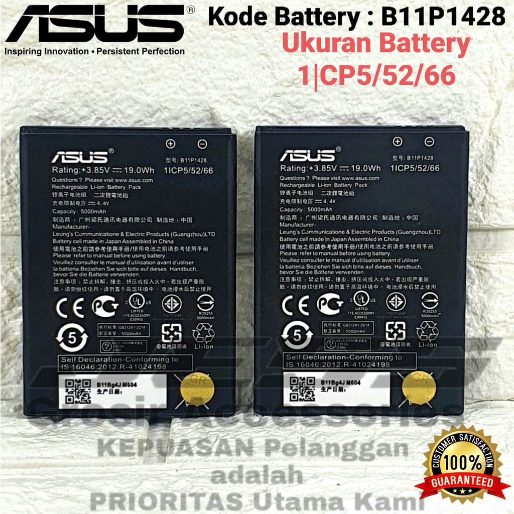 Baterai ASUS Zenfone Go B ZB452KG X014D Zenfone Go ZB450KL X009DA Kode Batre B11P1428 Battery Original