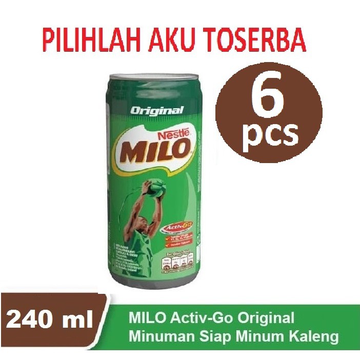 Susu Milo Kaleng Coklat ACTIVE GO ORIGINAL - 220 ml (1 PAKET ISI 6 KALENG)