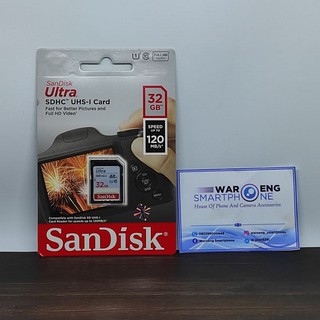 Memory Memori Kamera Sandisk SDHC Class 10 32GB Up To 120mbps Untuk DSLR dan Mirrorless Canon Nikon