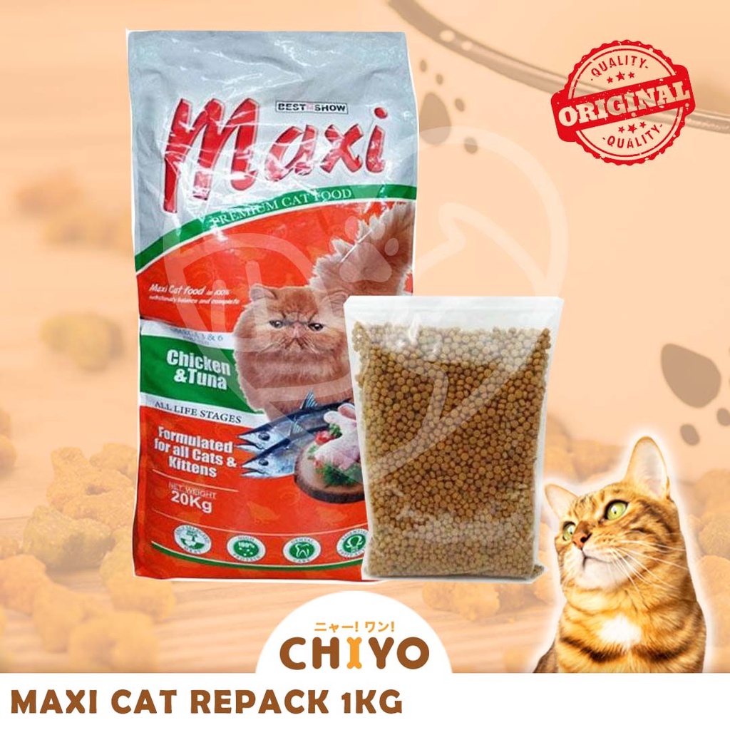 MAXI CAT FOOD PREMIUM 1 KG REPACK - MAKANAN KUCING