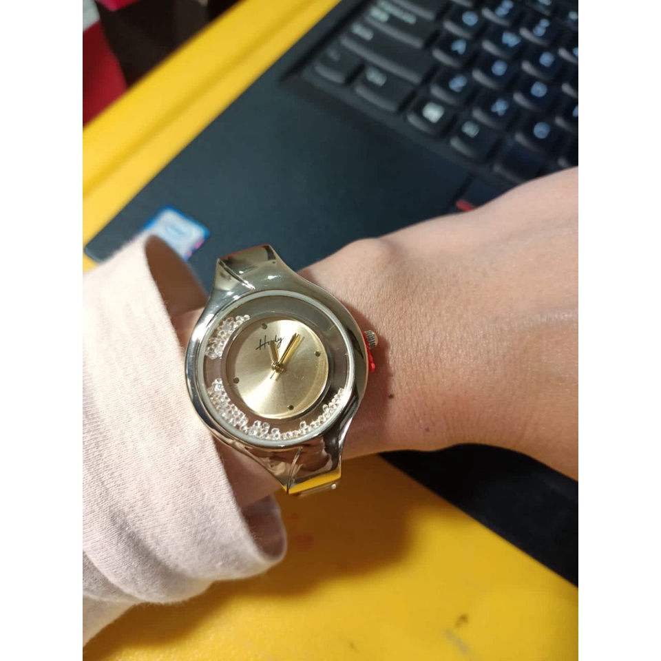 Hody HWN03 Leather Watch Silver Plat Jam Tangan Wanita Analog Watch Jam Tangan Fashion