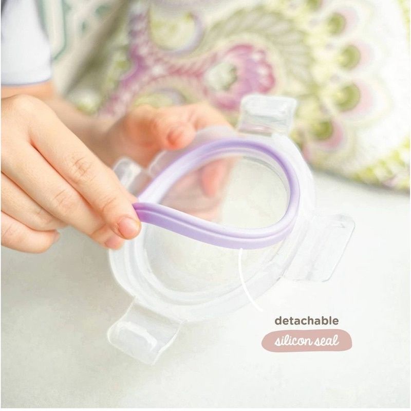 Little Dimple Food Container Silikon Tempat Wadah Simpan MPASI Bayi - Tempat Penyimpanan Kaca Mpasi Maknan Bayi Silicone Baby - Food Kontainer Glass - Kotak Makan Bayi