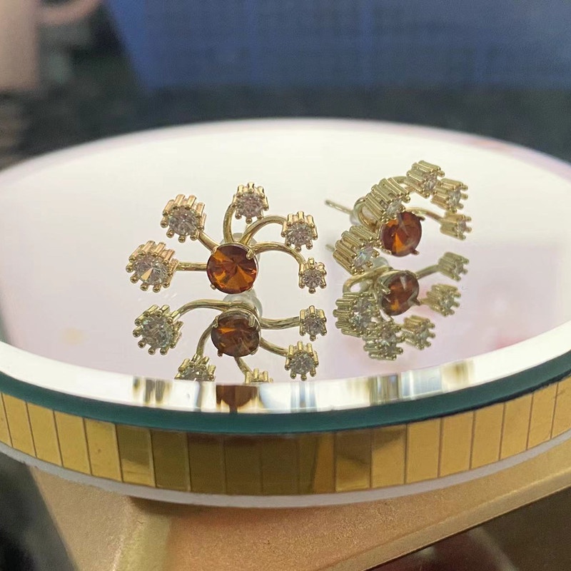 Anting Tusuk Berlian Imitasi Bentuk stamen Untuk Wanita