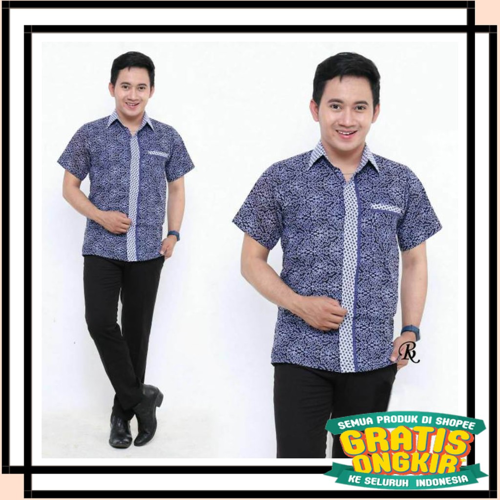 BATIK SEMARANG MURAH - TERBARU TERKINI / KEMEJA HEM BATIK PRIA MODERN