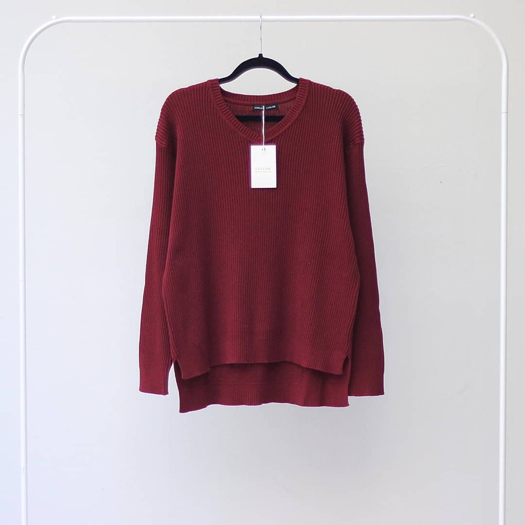 Boxy V neck Rajut / Sweater Rajut / Sweater / Sweater Rajut Polos / Atasan Wanita Rajut Favo