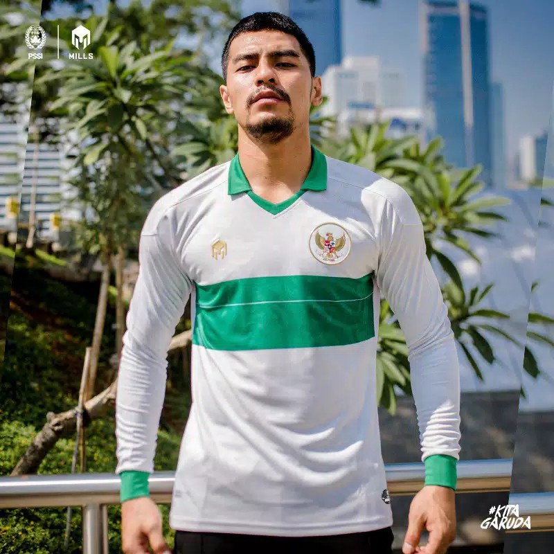 MILLS Timnas Indonesia Jersey Away Player Issue Long Sleeve 1024GR White