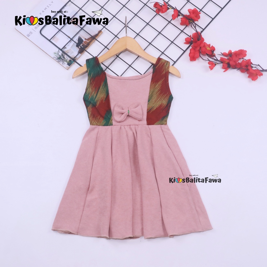 (BATIK) Dress Clairine uk 1-2 Tahun / Baju Yukensi Adem Fashion Pesta Dres Anak Perempuan