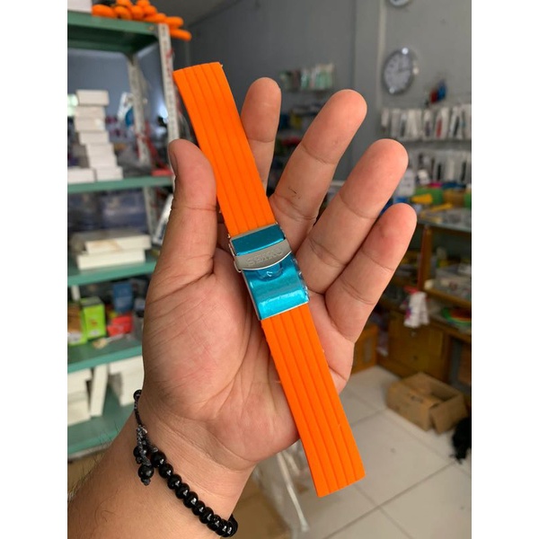 Strap Tali Jam Tangan Rubber seiko Oren 22MM