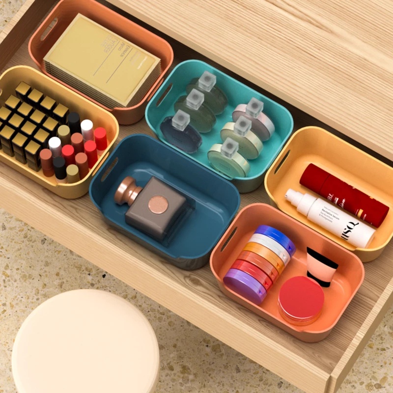 Cosmetics, Jewelry, Office Stationery assortment organizer Container/ Multi-purpose Snacks Sundries Desktop Storage Box for Bathroom, Kitchen, Closet, Office, Etc.