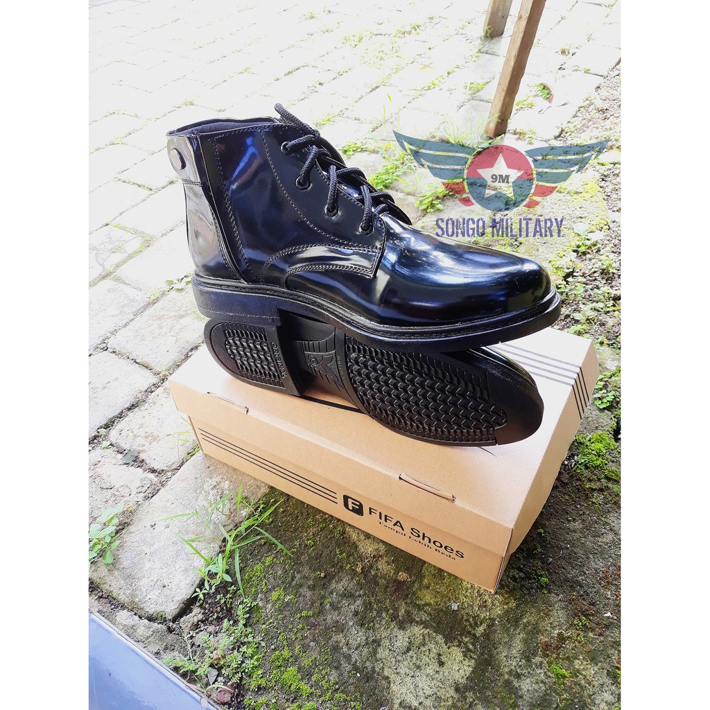 Sepatu PDH Polri Tali Resleting - Sepatu PDH Pantofel - Sepatu PDH Security