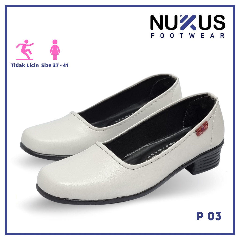 Nukus Sepatu Pantofel Wanita Putih - P03