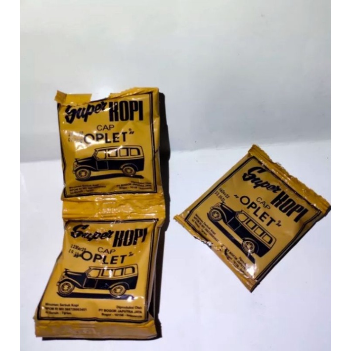 

Kopi Cap Oplet,Kopi Bubuk Hitam Tanpa Gula Khas Bogor Isi 3 Sachet