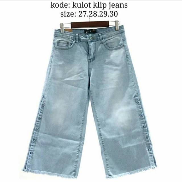 VJ KULOT JEANS KANCING SAMPING LIGHT BLUE