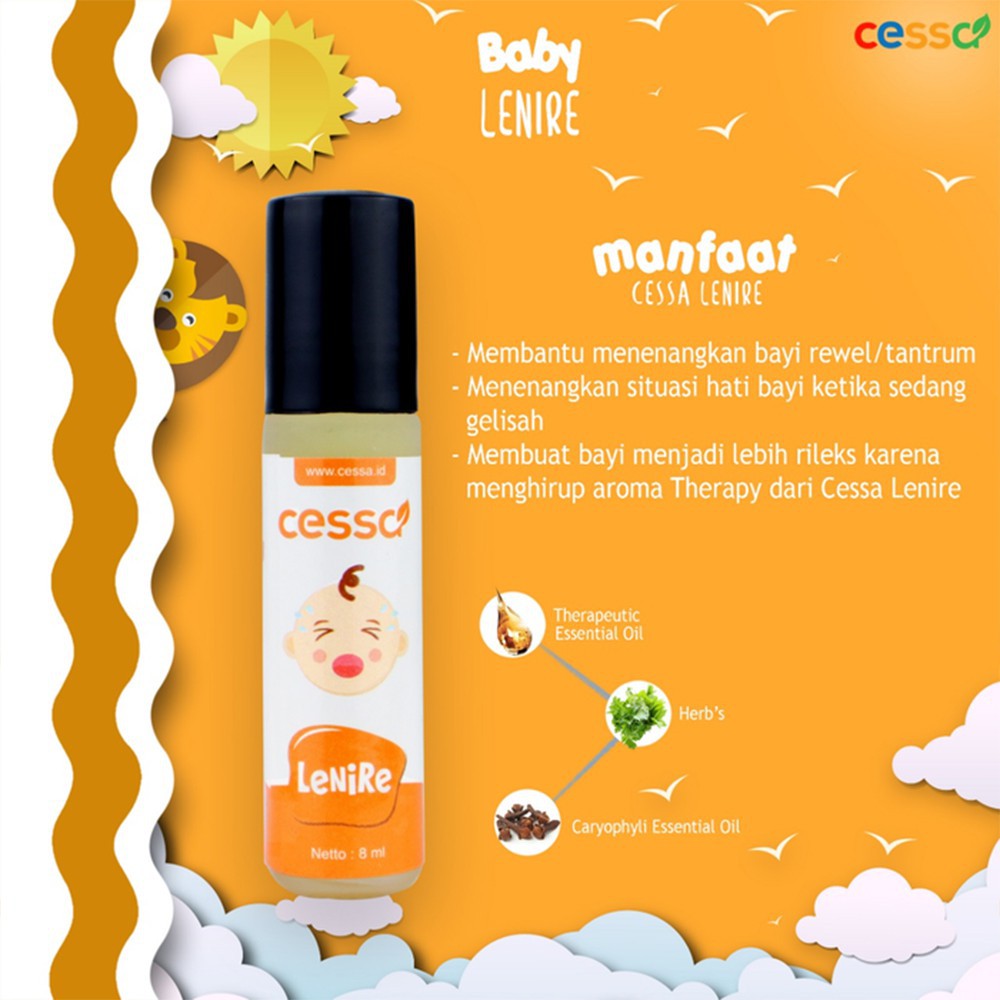 Cessa Lenire (0-2 tahun) - Essential Oil Menenangkan Bayi Rewel / Nangis Terus