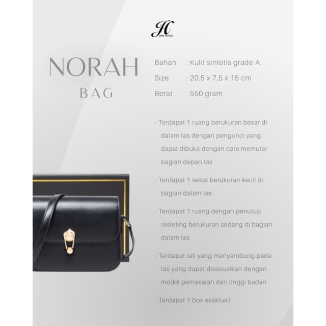 NORAH BAG JIMS HONEY ORI TAS SELEMPANG WANITA IMPOR FASHION CEWE KOREA MINI HAND TOTE SLING BOX MURAH