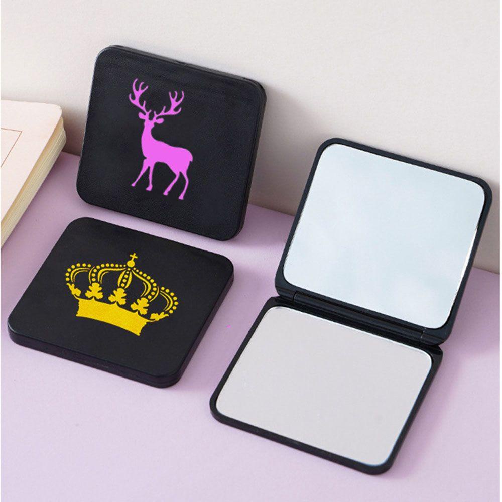 R-flower Makeup Mirror Portable Cewek Lipat Travel Kartun Flip Magnifier