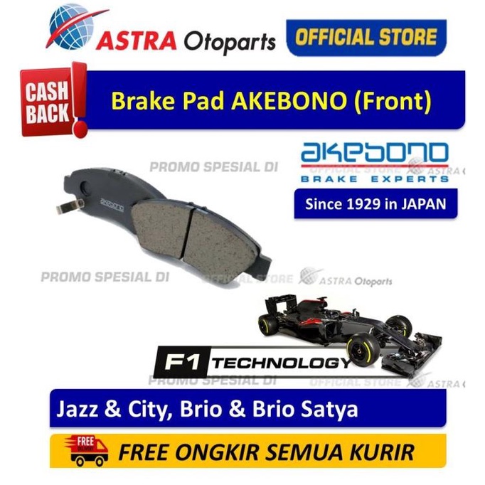 Kampas Rem Depan Akebono Jazz & City, Brio & Brio Satya