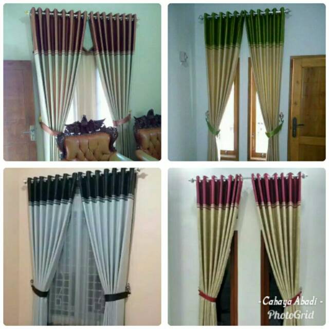 GORDEN BLACKOUT  IMPORT MOTIF KOMBINASI COKLAT CREM HIJAU 