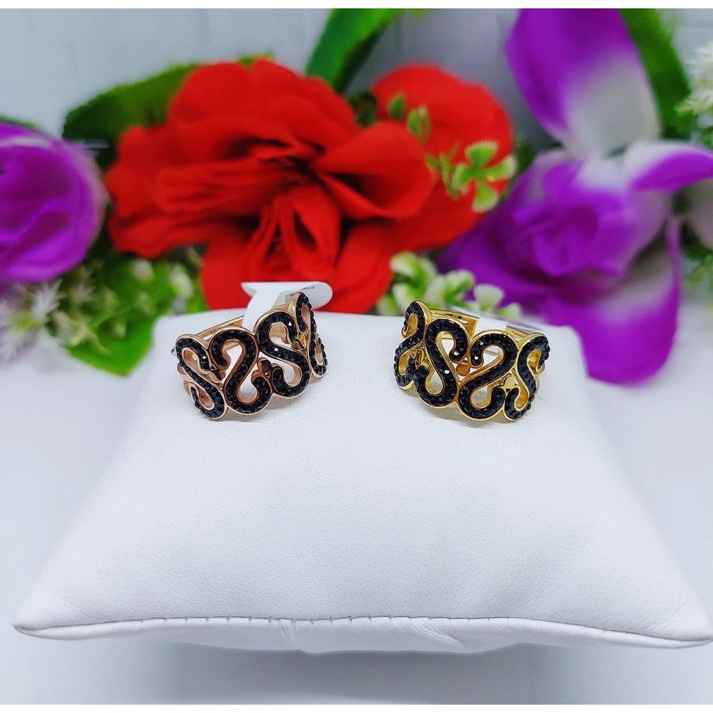 Cincin titanium permata full perhiasan wanita 0061.0062