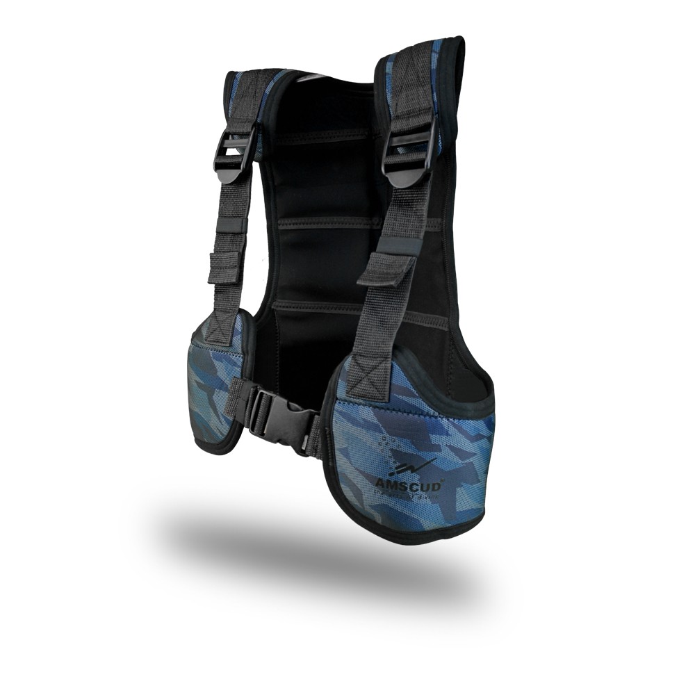AmScuD Vest Python camo - Jaket selam - Rompi olahraga air - FREE DIVING/ APNEA WEIGHT VEST