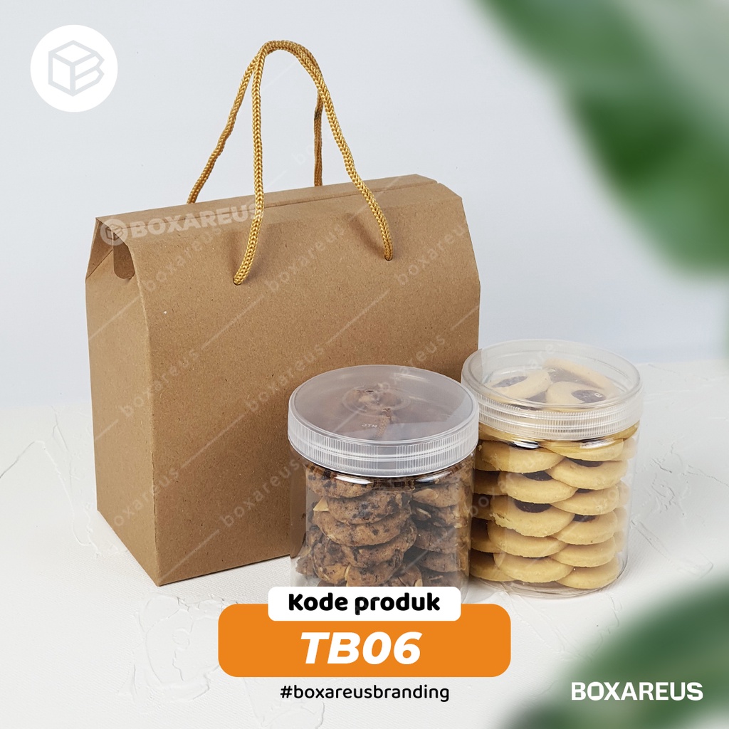 Box Toples Kue Kering Packaging Kotak Cookies Kemasan  | TB06 Brown (20pcs)