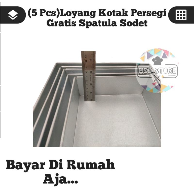 LOYANG KUE JUMBO PERSEGI 5 SUSUN GRATIS SODET