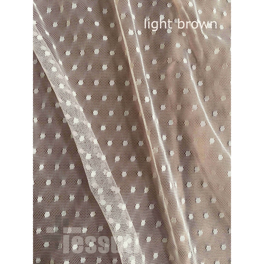 KAIN TILE HALUS DOT / BINTIK / SOFT TULLE POLKADOT-light brown