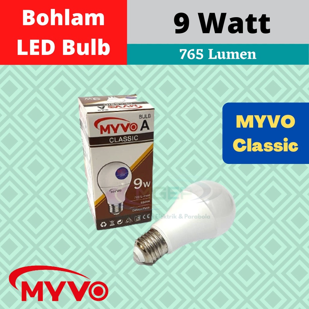 Myvo Classic Lampu Bohlam LED 9 Watt Murah Terang Bergaransi LED BULB