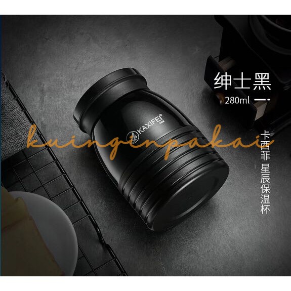 Botol Minum Thermos Vacuum Stainless Steel 280ml kaxifei black
