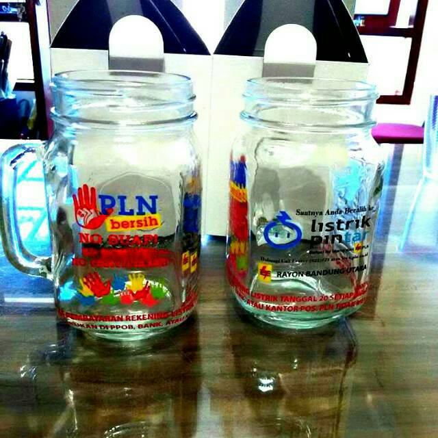 

Souvenir DRINK JAR BESAR SABLON PERUSAHAAN KANTOR DLL Custom LOGO ELEGAN SOUVENIR MASON Harga MURAH