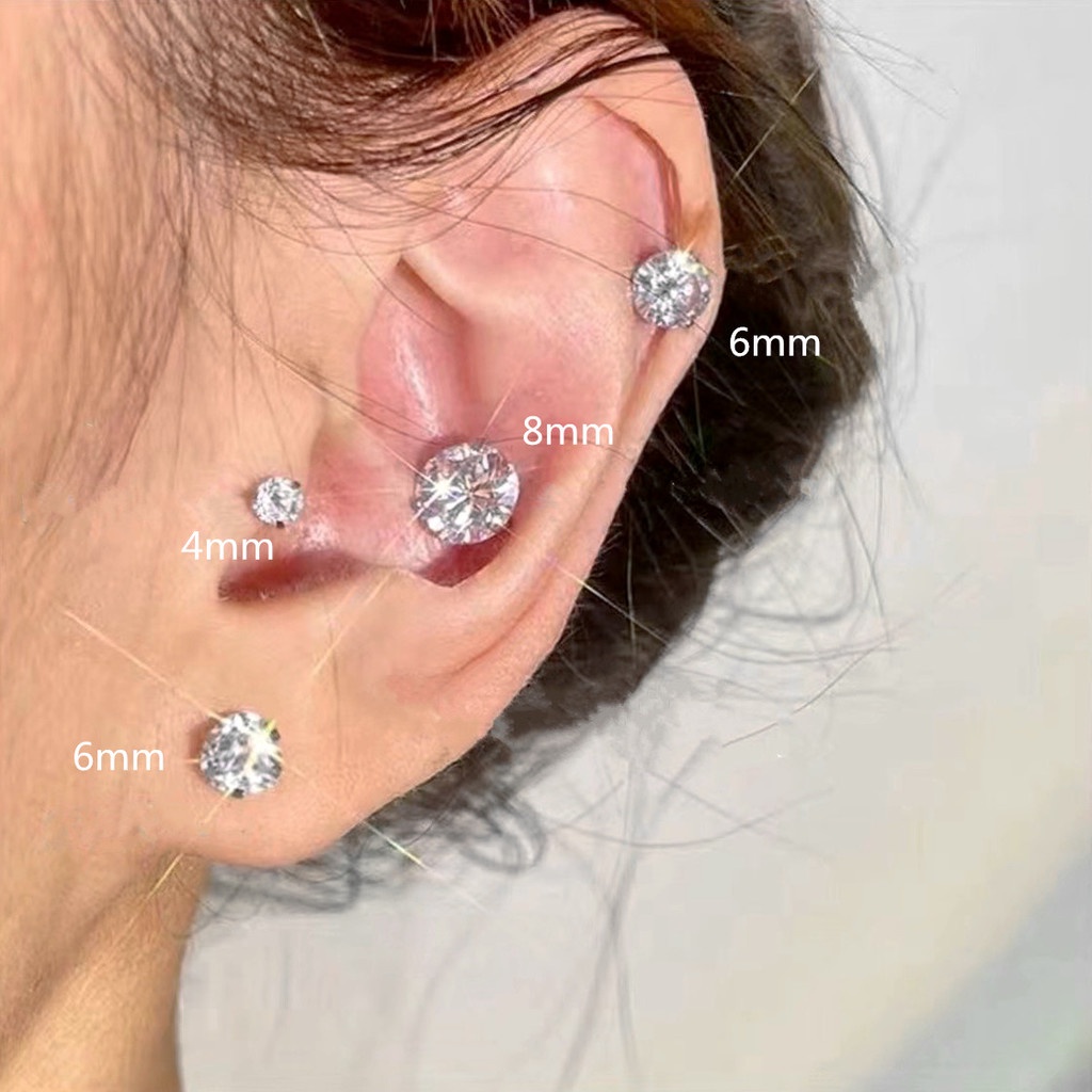 Anting Klip Magnetik Bahan Zirkon Untuk Aksesoris