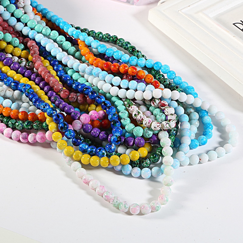 140pcs Manik-Manik Kaca Bulat 6mm Untuk Membuat Perhiasan Kalung / Gelang Diy