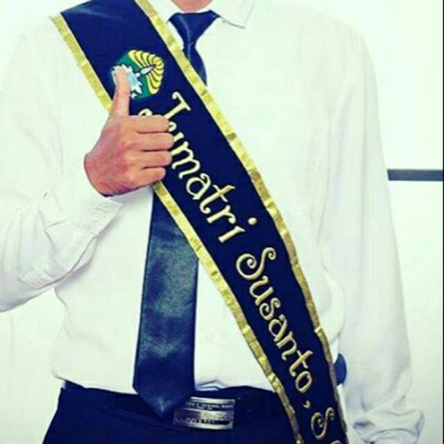 Selempang Pekanbaru Bordir Low Budget Bludru Wisuda PKU Riau