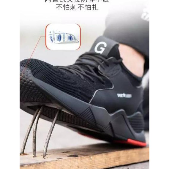 ℵ READY STOCK Sepatu Safety Sport Fashion Black .,..,.,,,,.,