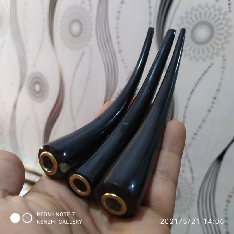 pipa once pipa tanduk kerbau asli 14cm melengkung