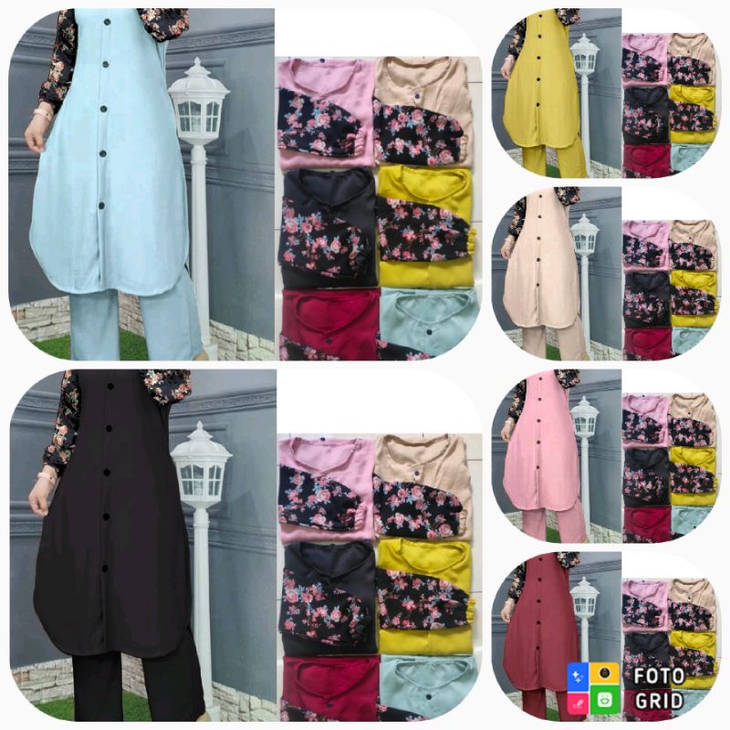 Baju Setelan Celana Wanita Dewasa Kekinian Terbaru 2022 us set soka Bahan Moscrepe ld 106