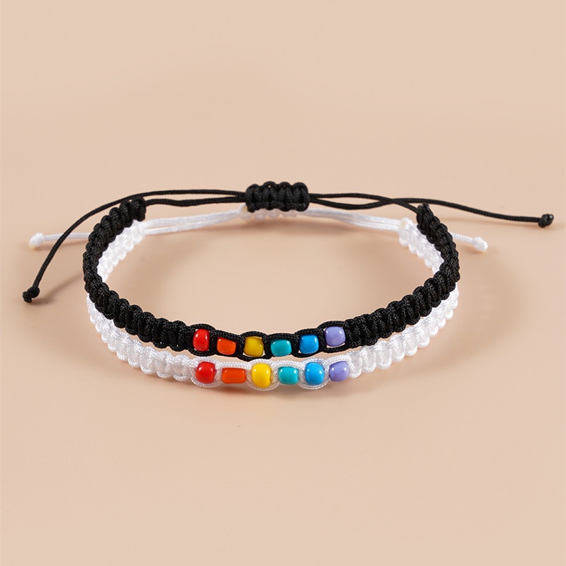 2pcs / set Gelang Tangan + Kalung Rantai adjustable Motif Kupu-Kupu + Bunga + Pelangi Untuk Pasangan / Pria / Wanita