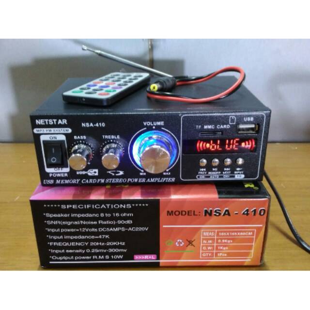 Amplifier Mini NETSTAR NSA 410 Bluetooth Bisa untuk di Mobil